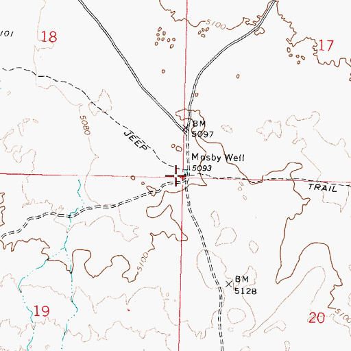Topographic Map of Mosby Well, ID