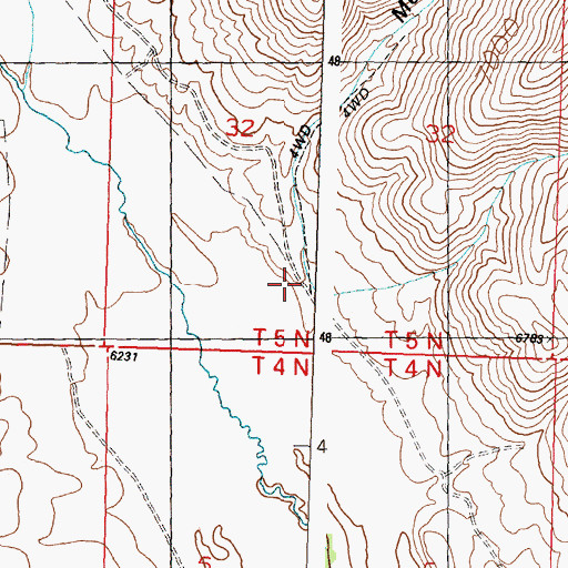Topographic Map of Mountain Spring Canyon, ID