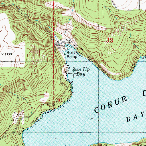 Topographic Map of Sun Up Bay, ID