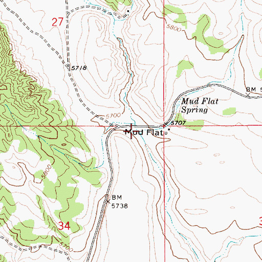 Topographic Map of Mud Flat, ID