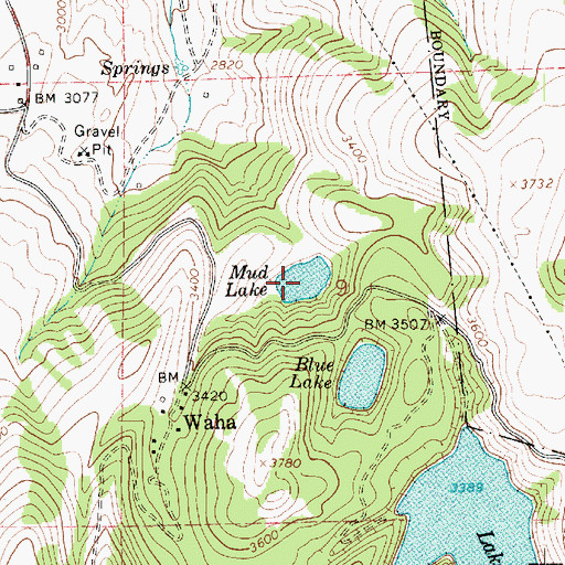 Topographic Map of Mud Lake, ID
