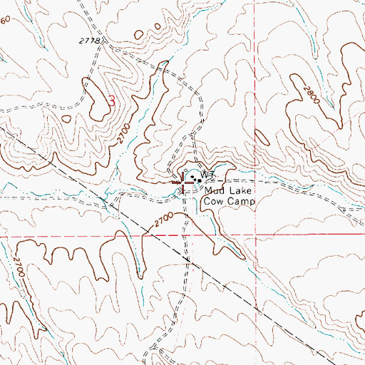 Topographic Map of Mud Lake Cow Camp, ID