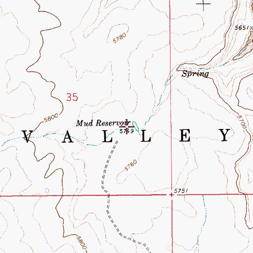 Topographic Map of Mud Reservoir, ID