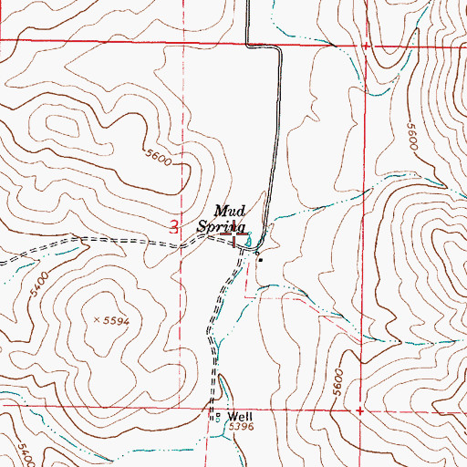 Topographic Map of Mud Spring, ID