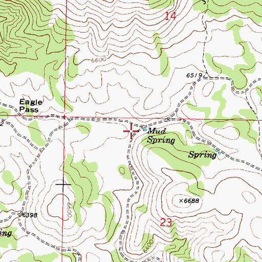 Topographic Map of Mud Spring, ID