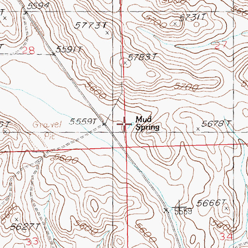 Topographic Map of Mud Spring, ID
