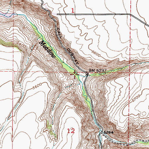 Topographic Map of Mud Spring Creek, ID