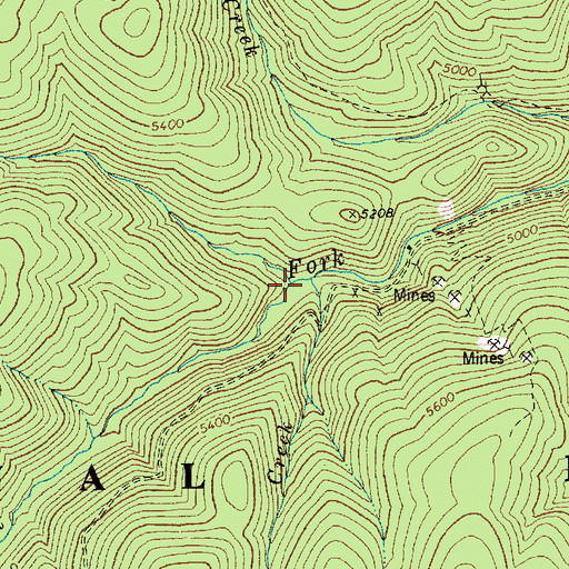 Topographic Map of Mulcahy Creek, ID
