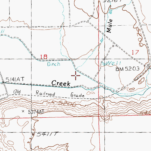 Topographic Map of Mule Creek, NV