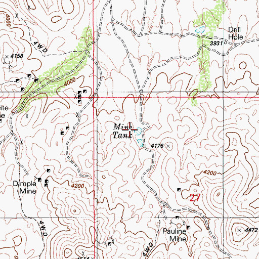 Topographic Map of Mine Tank, AZ