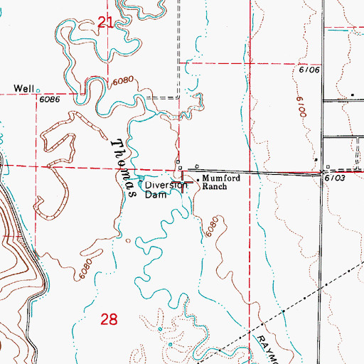 Topographic Map of Mumford Ranch, ID