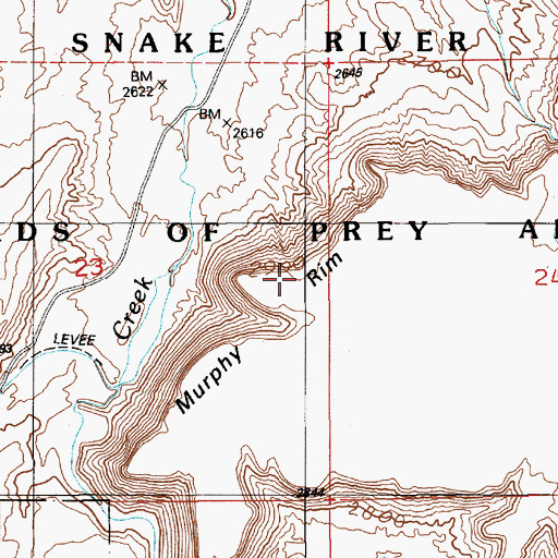 Topographic Map of Murphy Rim, ID