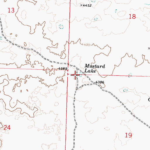 Topographic Map of Mustard Lake, ID