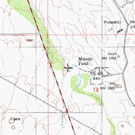 Topographic Map of Missile Tank, AZ
