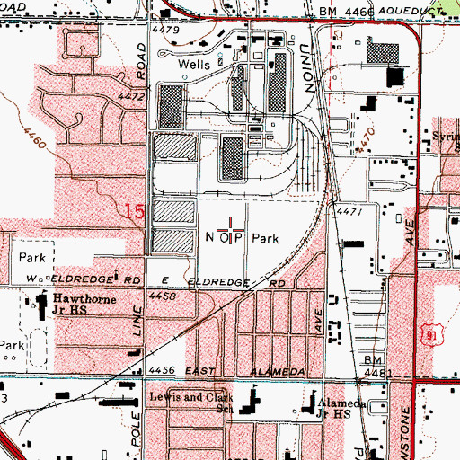 Topographic Map of N O P Park, ID