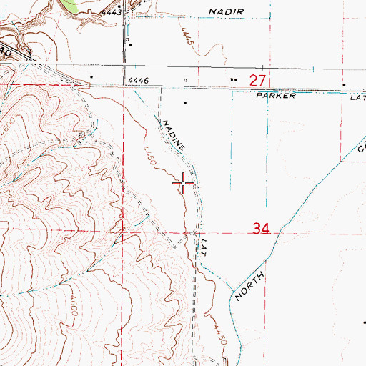 Topographic Map of Nadine Lateral, ID