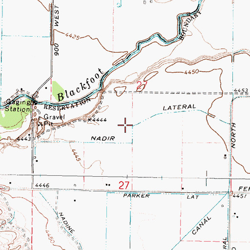 Topographic Map of Nadir Lateral, ID