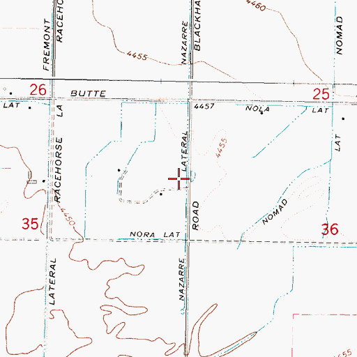 Topographic Map of Nazarre Lateral, ID