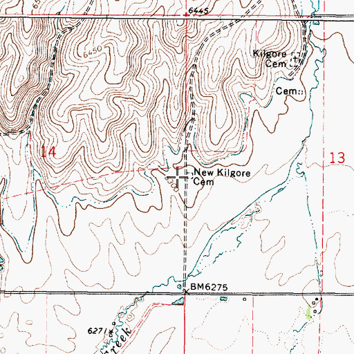 Topographic Map of New Kilgore Cemetery, ID