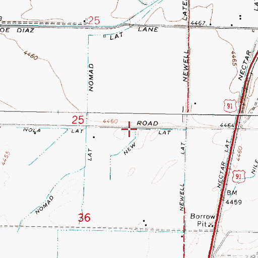 Topographic Map of New Lateral, ID