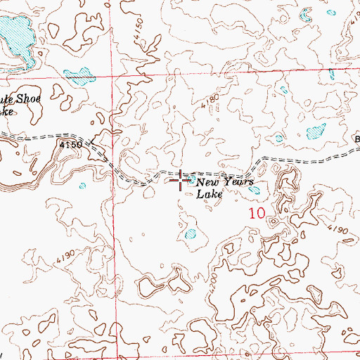 Topographic Map of New Years Lake, ID