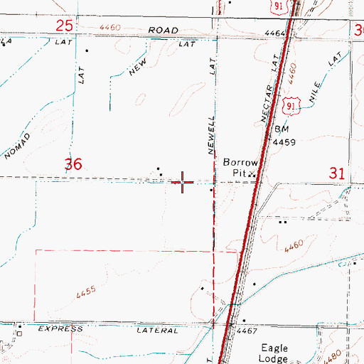 Topographic Map of Newell Lateral, ID