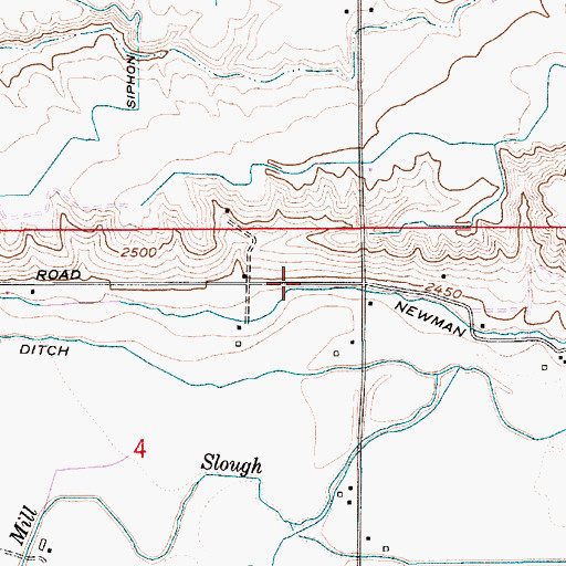 Topographic Map of Newman Lateral, ID