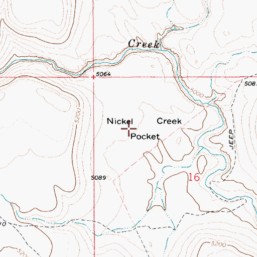 Topographic Map of Nickel Creek Pocket, ID