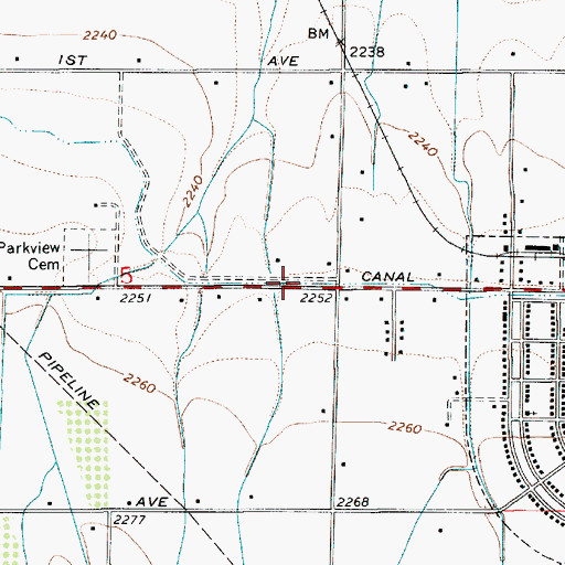 Topographic Map of Noble Canal, ID
