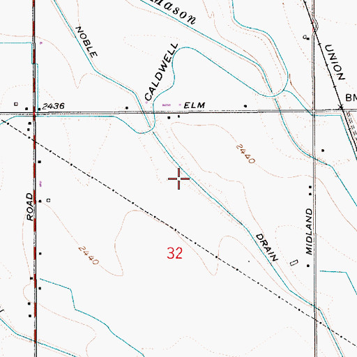 Topographic Map of Noble Drain, ID