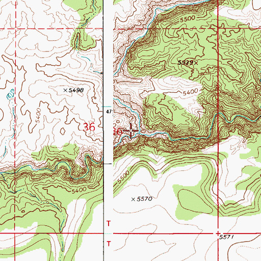 Topographic Map of Noon Creek, ID