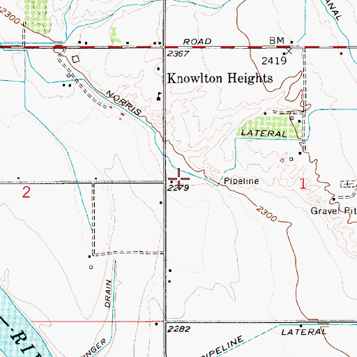 Topographic Map of Norris Lateral, ID
