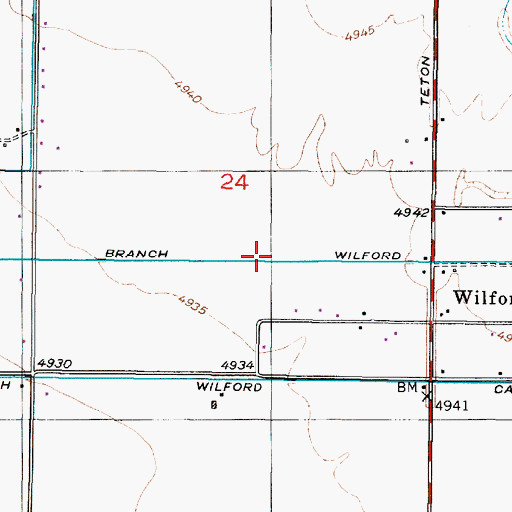 Topographic Map of North Branch Wilford Canal, ID