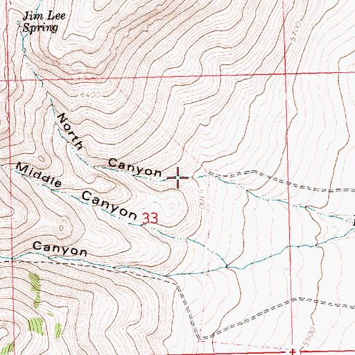 Topographic Map of North Canyon, ID