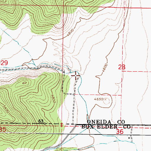 Topographic Map of North Canyon, ID