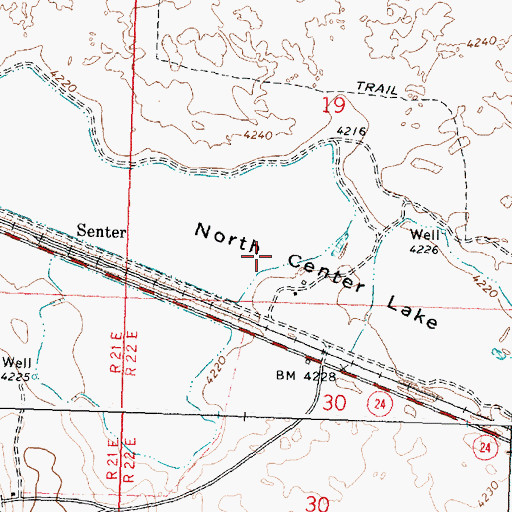 Topographic Map of North Center Lake, ID