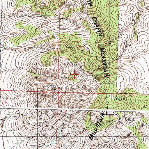Topographic Map of North Chapin Mountain, ID