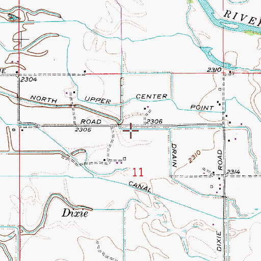 Topographic Map of North Drain, ID