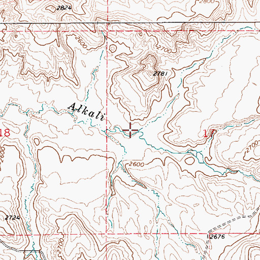 Topographic Map of North Fork Alkali Creek, ID