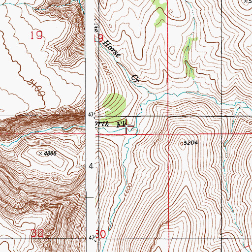 Topographic Map of North Fork Castle Creek, ID