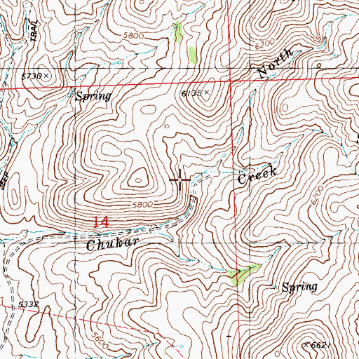 Topographic Map of North Fork Chukar Creek, ID