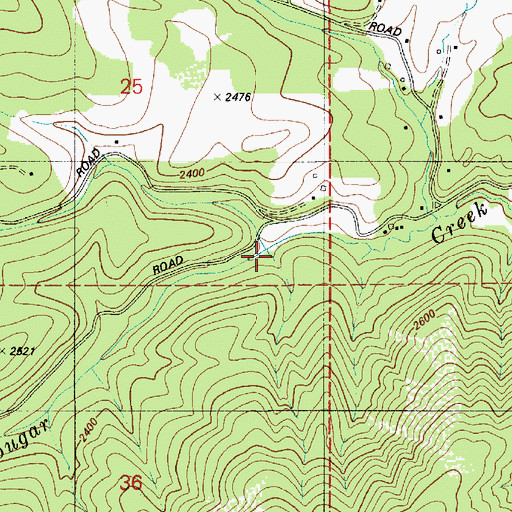Topographic Map of North Fork Cougar Creek, ID