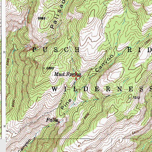 Topographic Map of Mud Spring, AZ