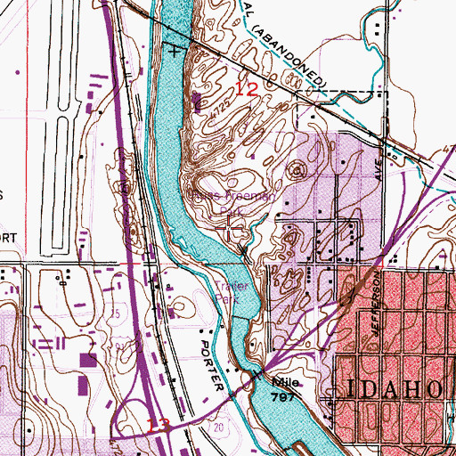 Topographic Map of North Fork Willow Creek, ID