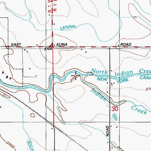 Topographic Map of North Indian Creek, ID