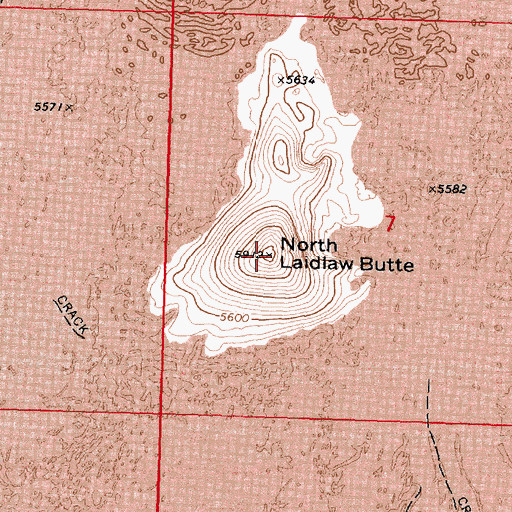 Topographic Map of North Laidlaw Butte, ID