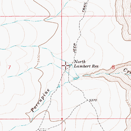 Topographic Map of North Lambert Reservoir, ID