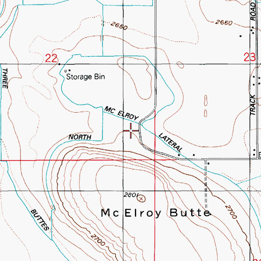 Topographic Map of North McElroy Lateral, ID