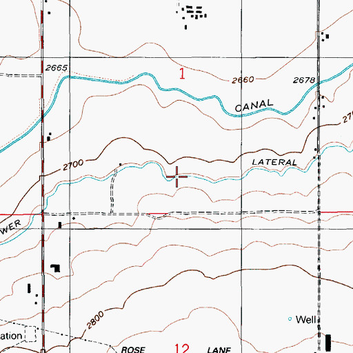 Topographic Map of North Power Lateral, ID