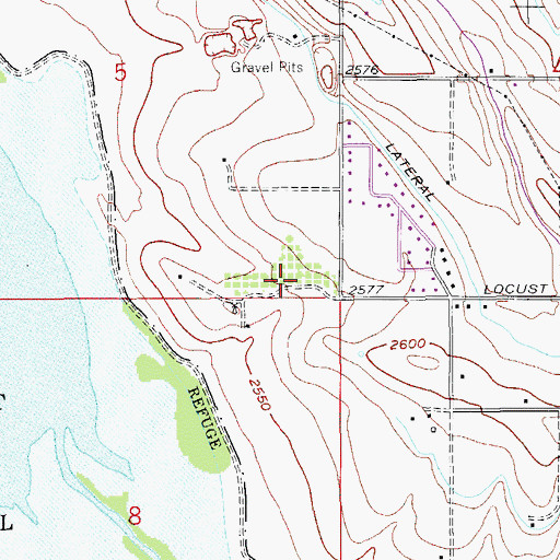 Topographic Map of North Robinson Lateral, ID